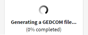 completion status for generating the gedcom file